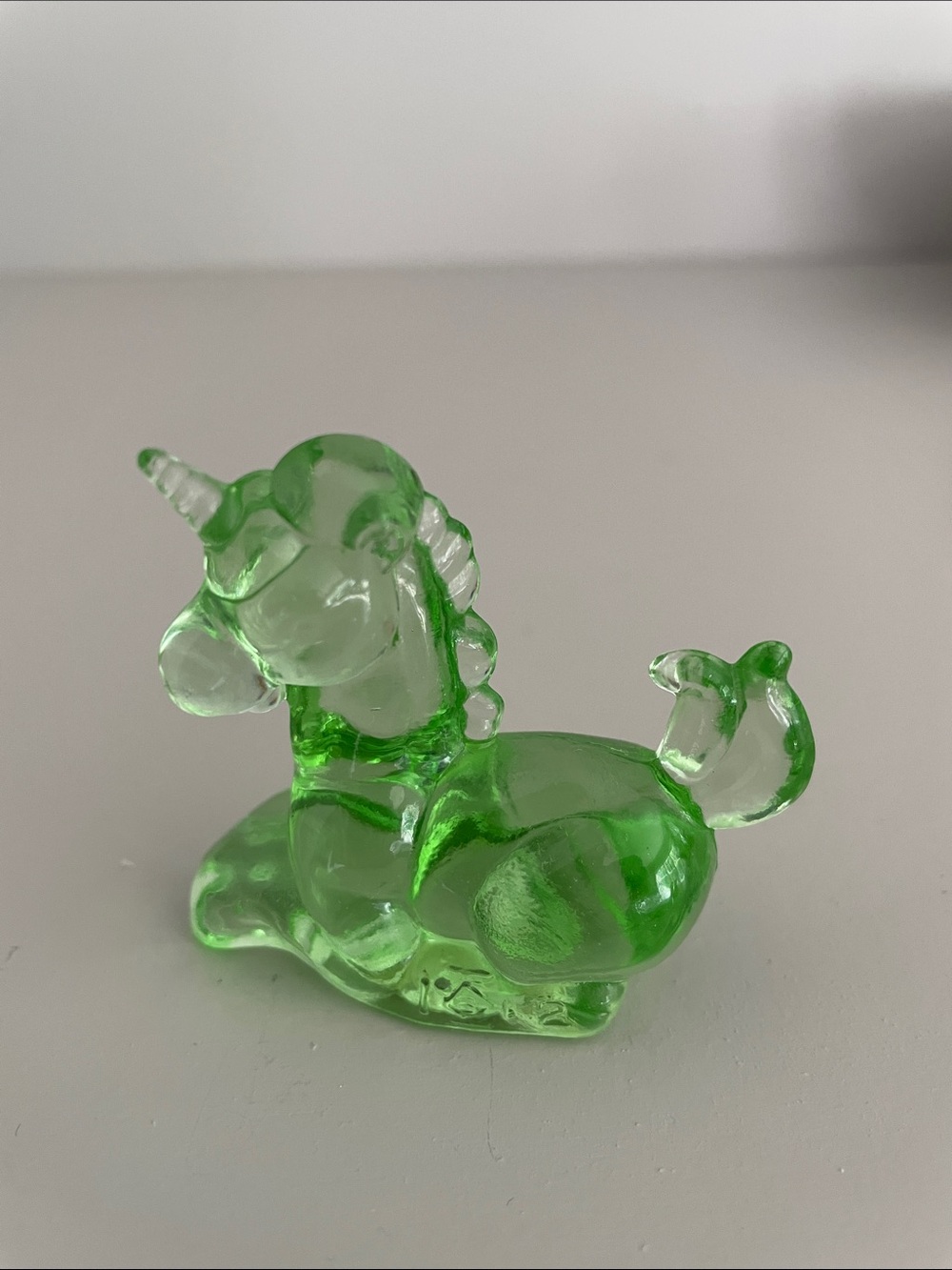 Vintage and highly collectible Boyd glass unicorn- number 2 aloe
